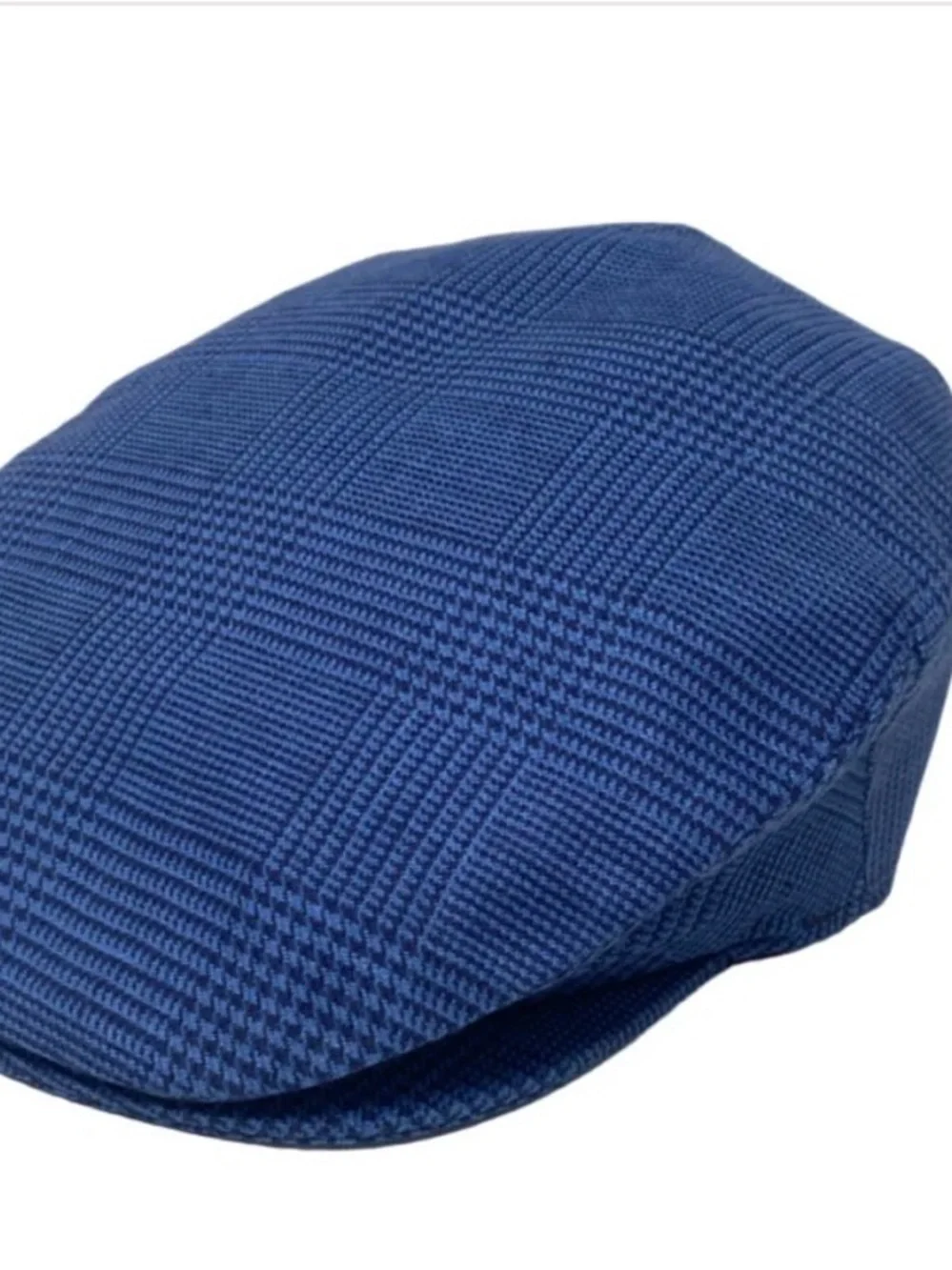 Unisex Hanna Hats of Donegal Sm Vintage Cap Linen, Blue and White Plaid
